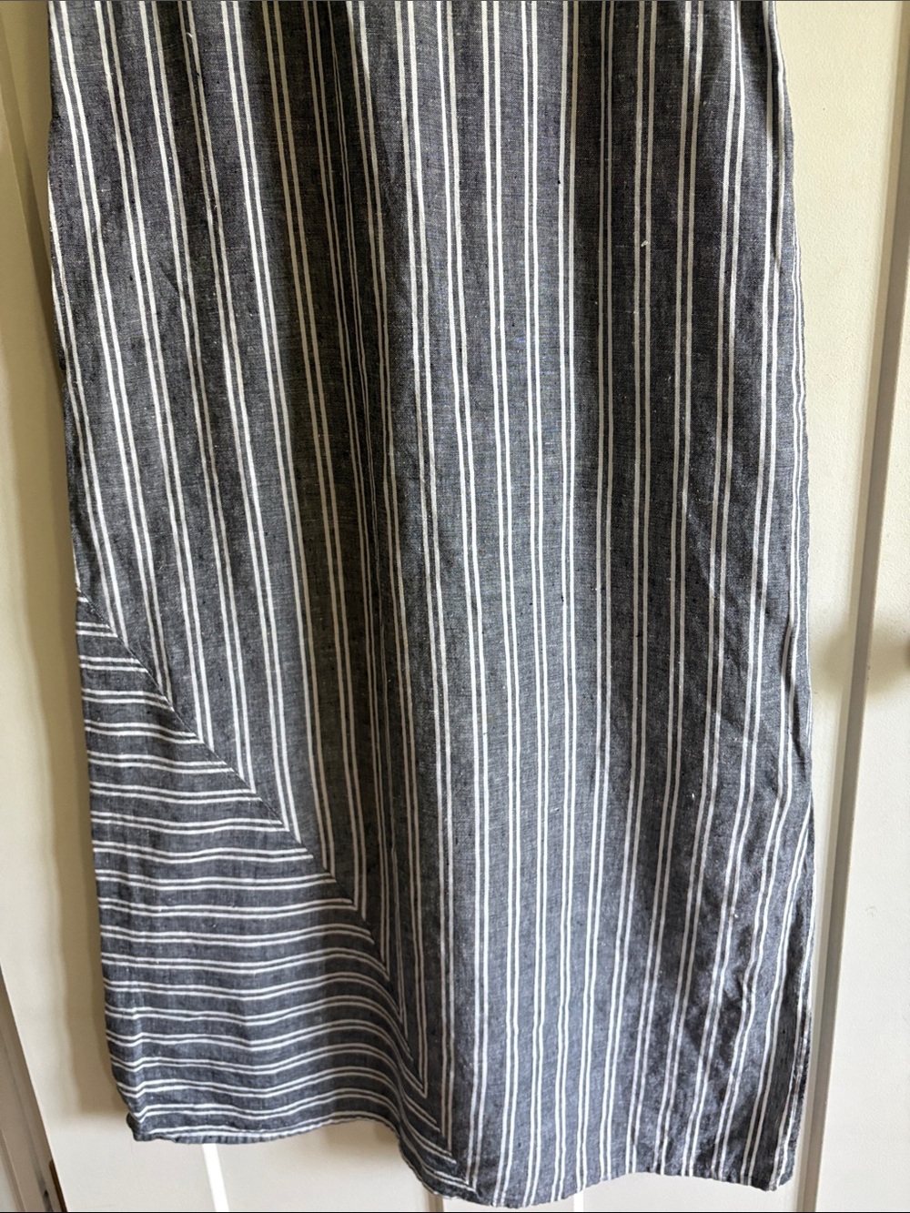 J. Jill Love Linen XS Striped Sleeveless Maxi Dress gray white minimalist EUC - Picture 7 of 13